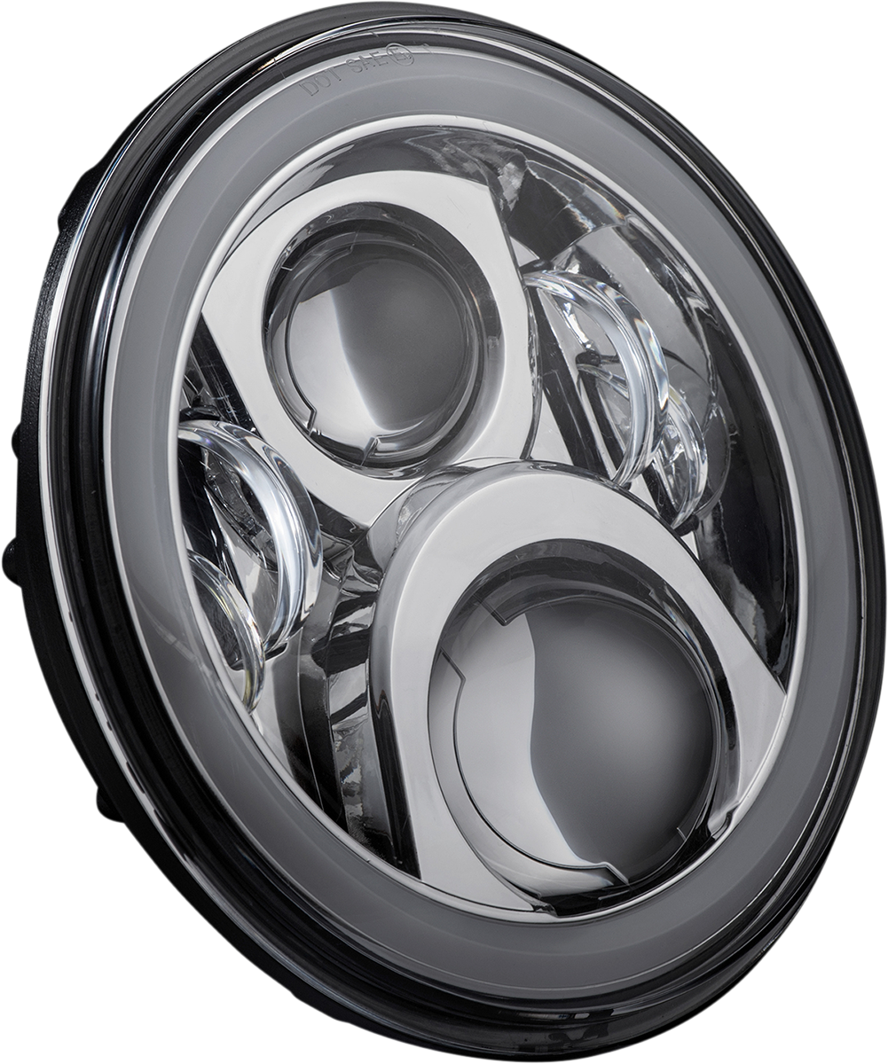 2001-2482 - CUSTOM DYNAMICS 5.75" Headlamp - with Mounting Ring - Chrome PG-575-C