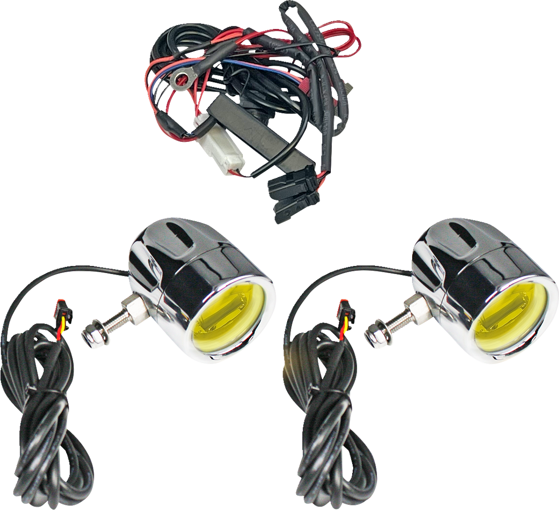 2001-2585 - CUSTOM DYNAMICS Fog Light - Chrome - Yellow Lens - Universal PB-FOG-UNV-YC