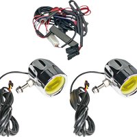 2001-2585 - CUSTOM DYNAMICS Fog Light - Chrome - Yellow Lens - Universal PB-FOG-UNV-YC
