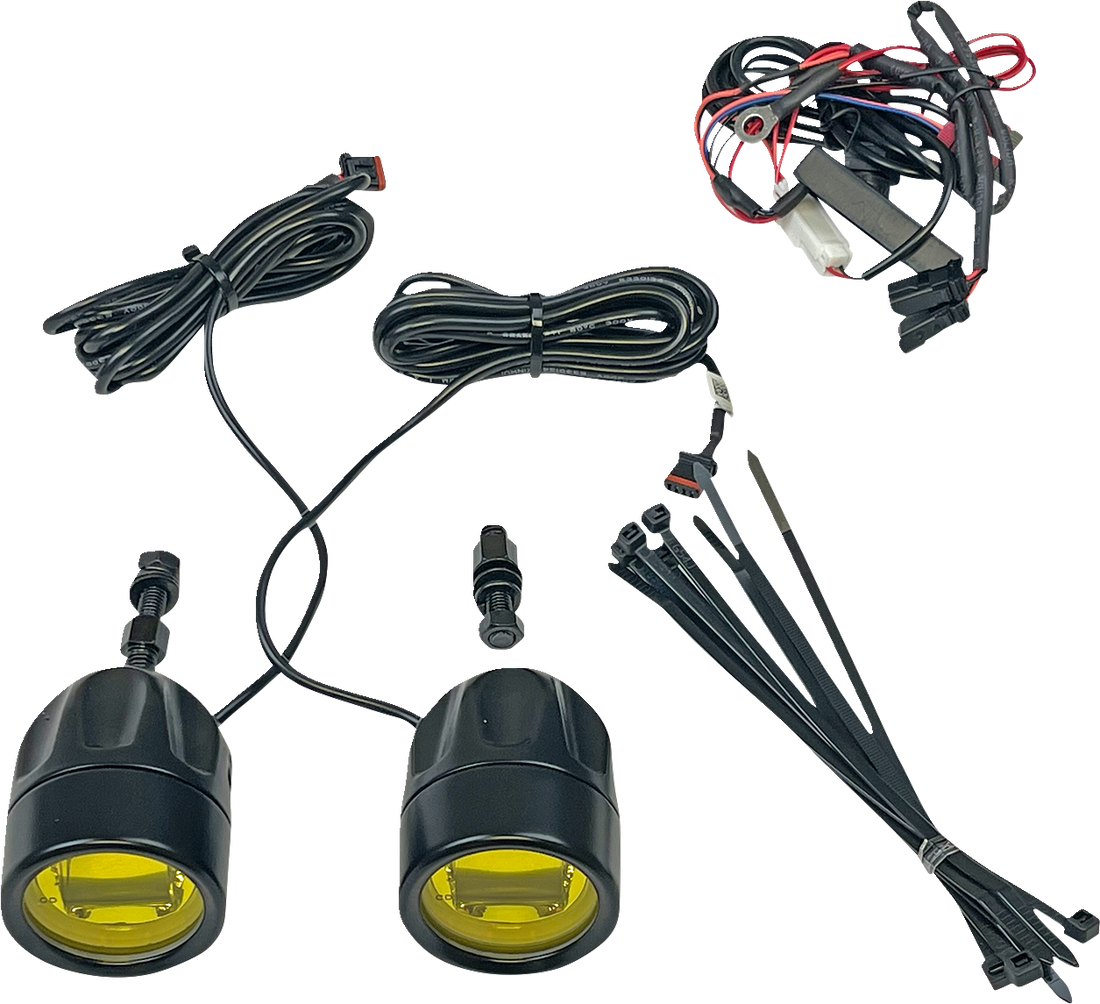 2001-2585 - CUSTOM DYNAMICS Fog Light - Chrome - Yellow Lens - Universal PB-FOG-UNV-YC