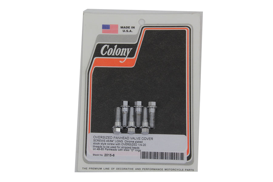 2015-6 - D-Ring Chrome Rocker Arm Cover Screw Set by Colony