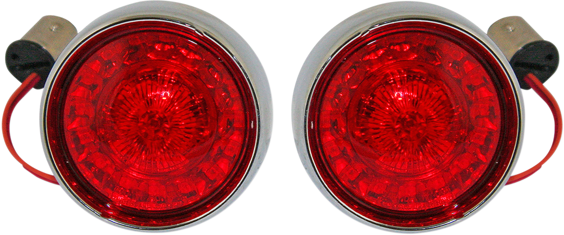 2020-1595 - CUSTOM DYNAMICS Bullet Turn Signal - 1157 - Chrome - Red Lens PB-BB-RR-1157CR