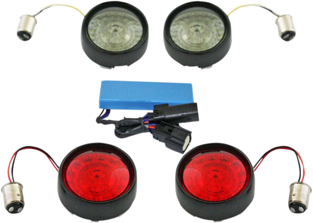 2020-1599 - CUSTOM DYNAMICS Full Bullet Turn Signal Conversion Kit  - Black PB-SS-BB-B