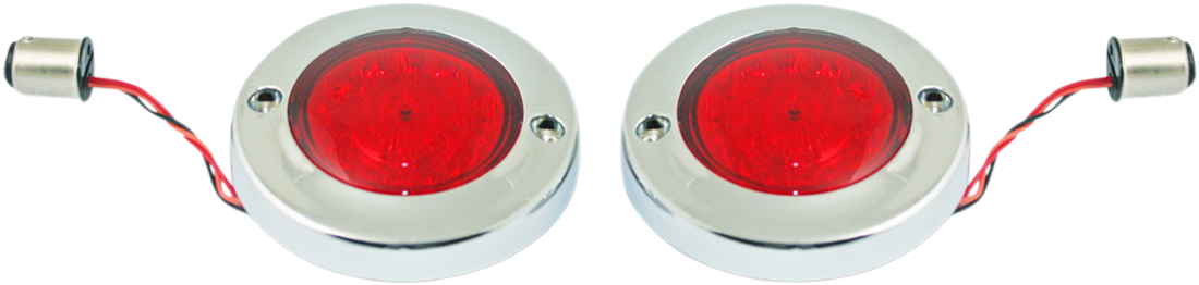 2020-1693 - CUSTOM DYNAMICS LED Flat Turn Signals - 1156 - Black - Red Lens PB-FB-R-1156BR