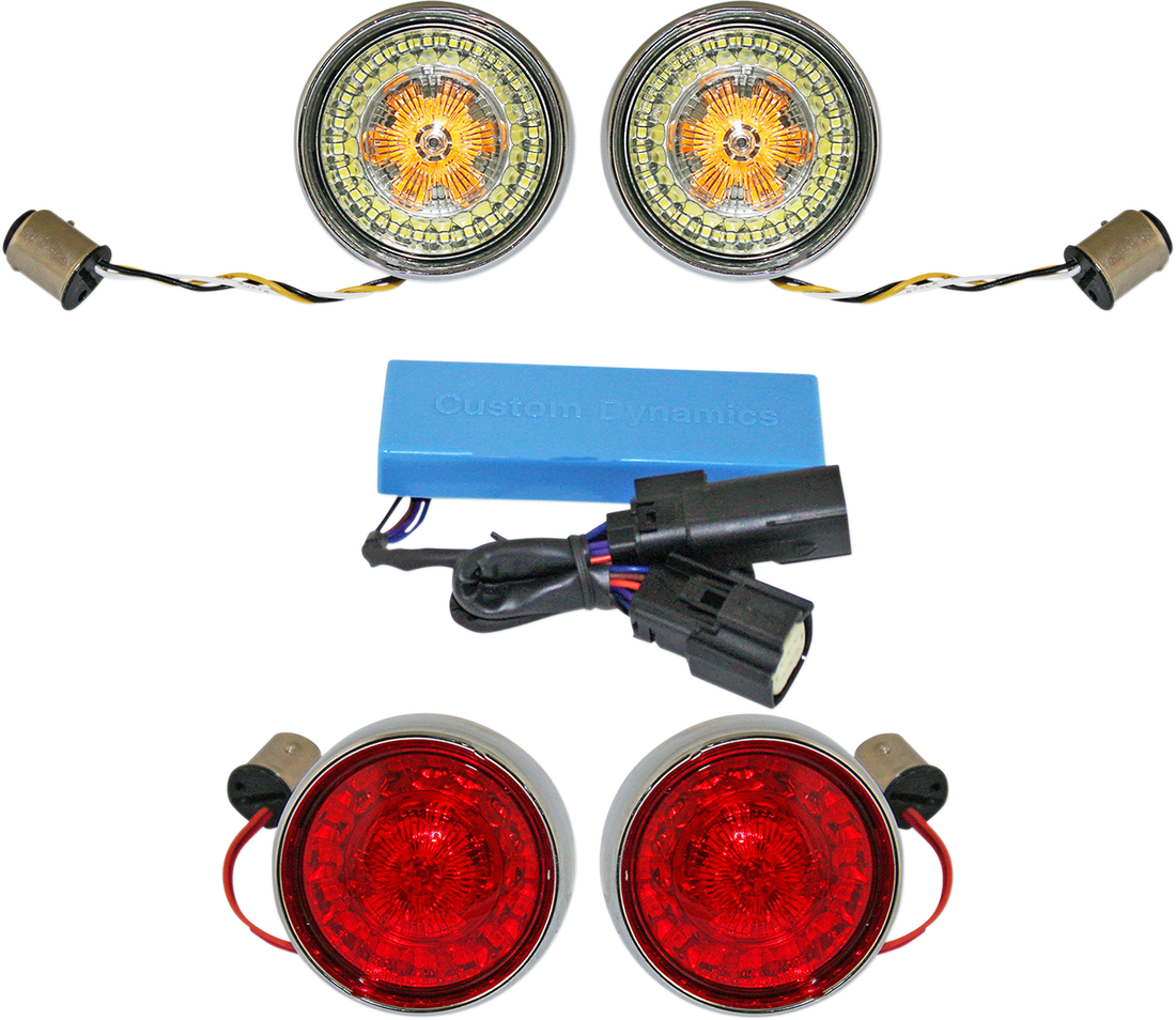 2020-1696 - CUSTOM DYNAMICS Full Bullet Turn Signal Conversion Kit  - Black PB-BCM2-BB-B
