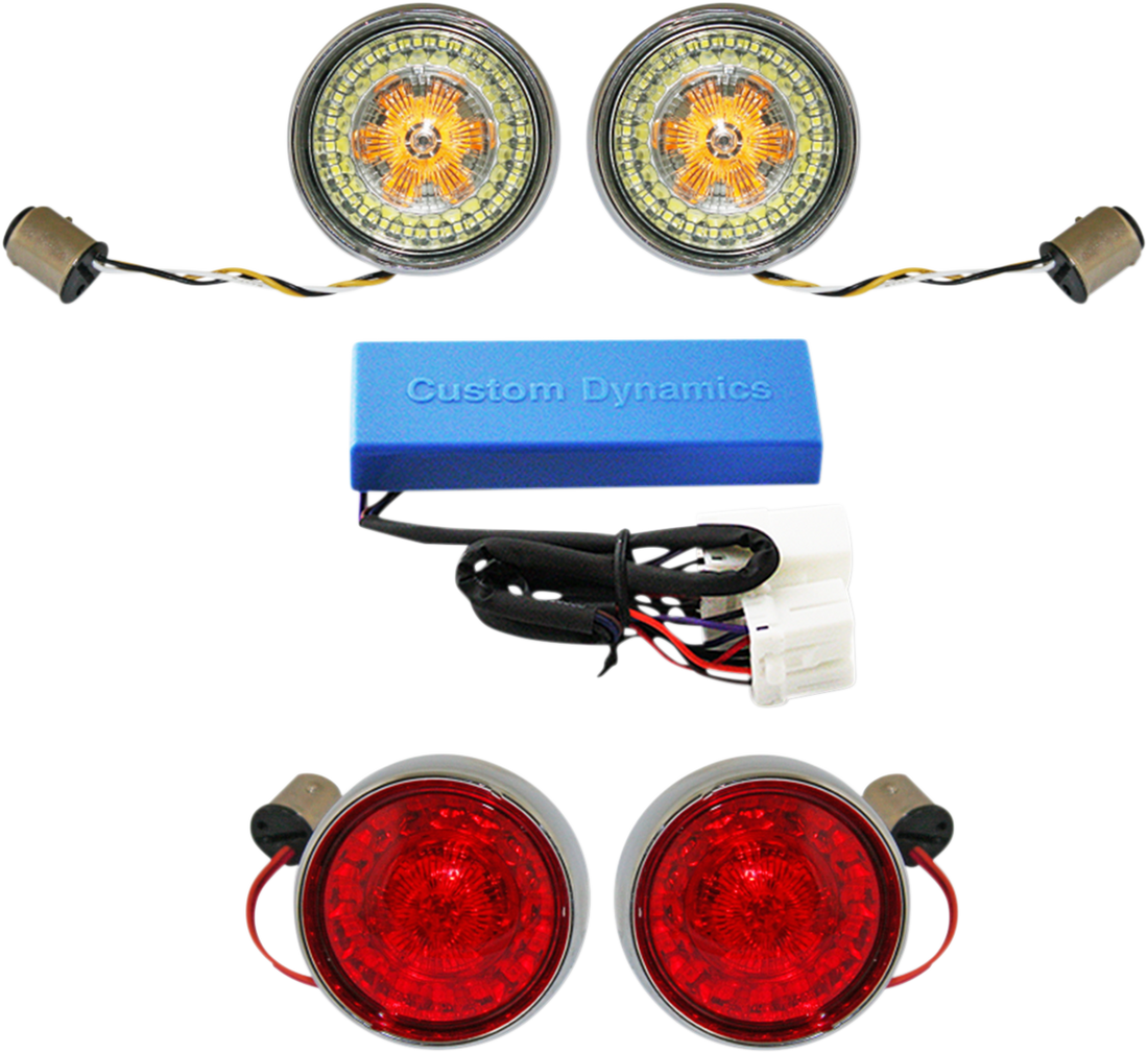 2020-1700 - CUSTOM DYNAMICS Full Bullet Turn Signal Conversion Kit  - Chrome PB-HD-BB-C