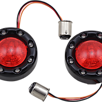 2020-1877 - CUSTOM DYNAMICS Bullet Turn Signal 1157 - Black - Red Lens PB-BR-RR-57-BR