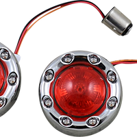 2020-1879 - CUSTOM DYNAMICS Bullet Turn Signal 1157 - Chrome - Red Lens PB-BR-RR-57-CR