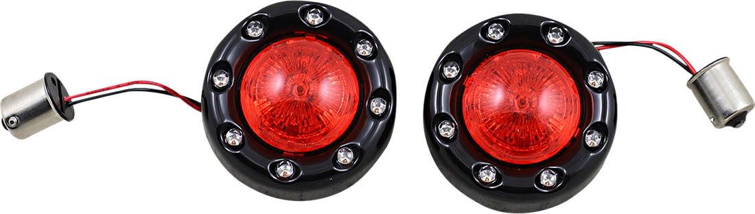 2020-1935 - CUSTOM DYNAMICS Bullet Turn Signal 1156 - Black - Red Lens PB-BR-RR 56-BR