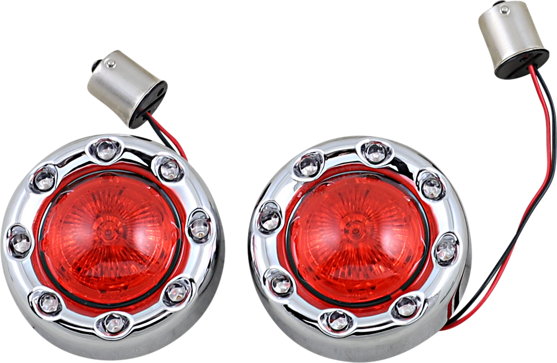 2020-1937 - CUSTOM DYNAMICS Bullet Turn Signal 1156 - Chrome - Red Lens PB-BR-RR 56-CR