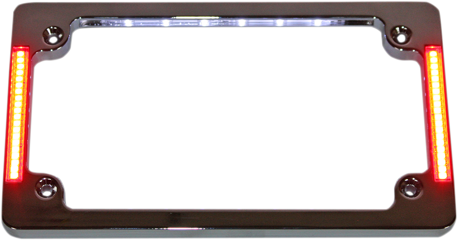 2030-0899 - CUSTOM DYNAMICS License Plate Frame with LED - Flat - Chrome TF07-C
