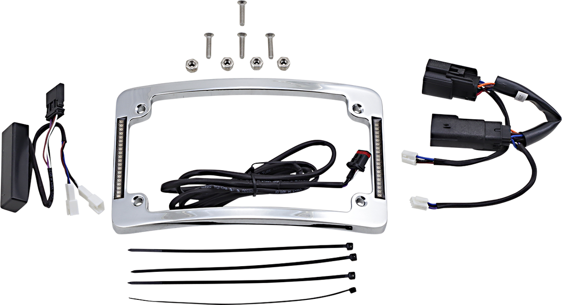 2030-1485 - CUSTOM DYNAMICS Curved License Plate Frame - Black TF06-BCM-B