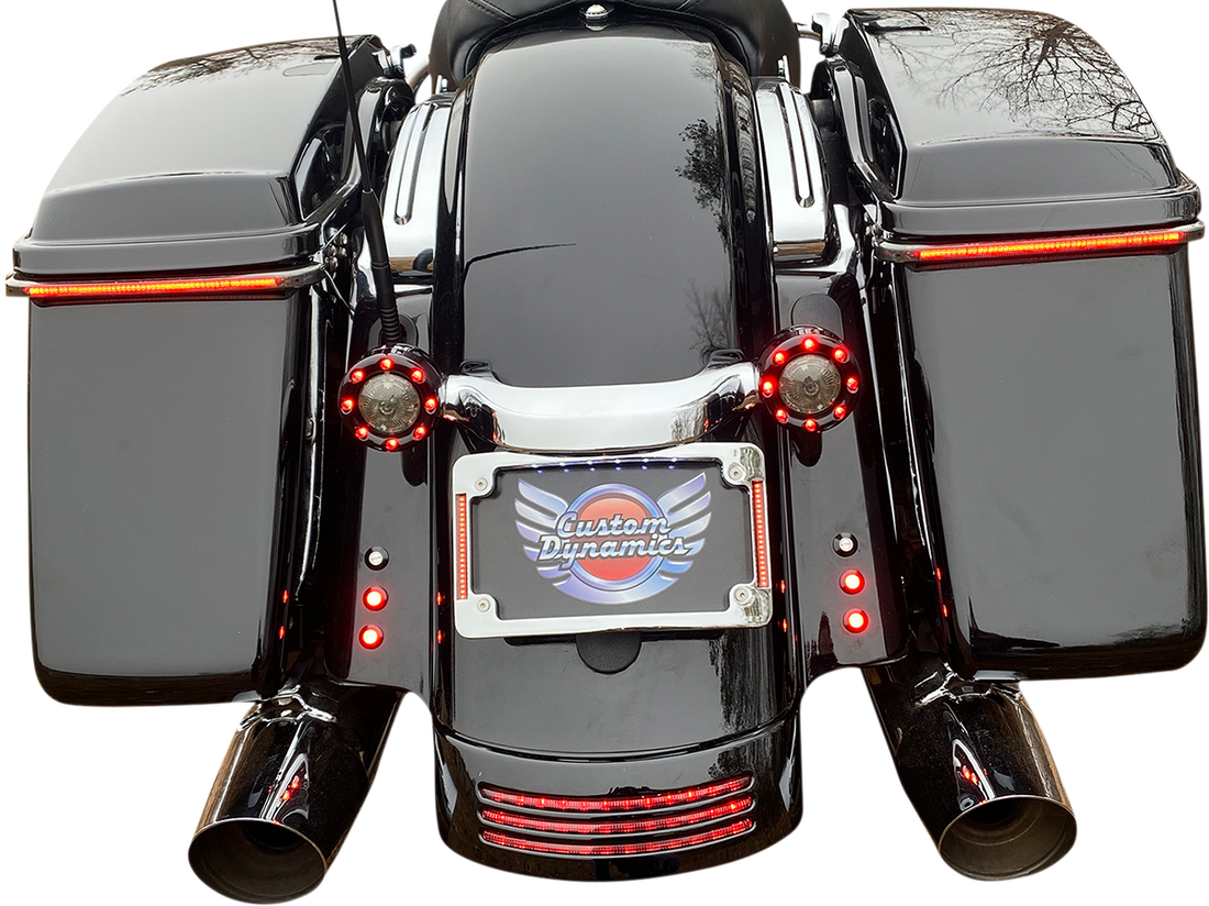 2030-1486 - CUSTOM DYNAMICS Curved License Plate Frame - Chrome TF06-BCM-C