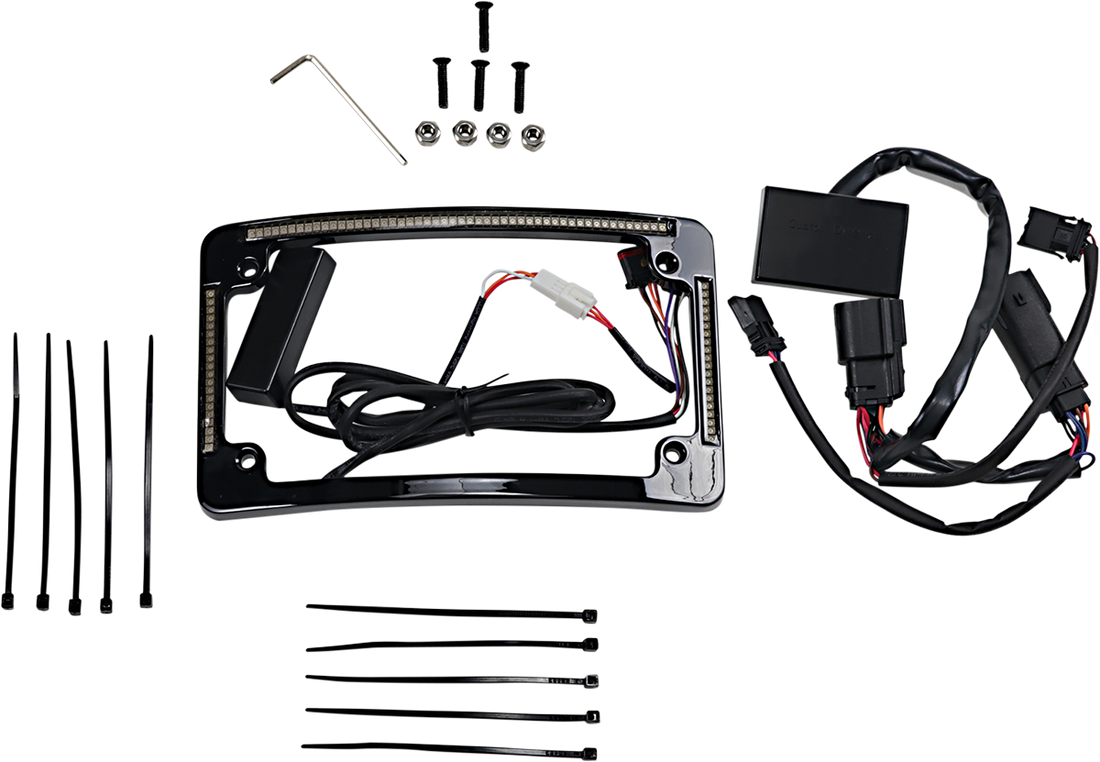 2030-1487 - CUSTOM DYNAMICS All in One License Plate Frame - Black TF05-BCM-B