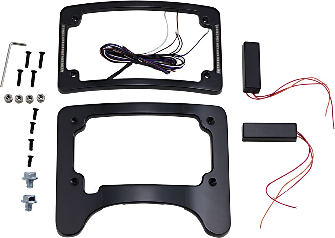 2030-1495 - CUSTOM DYNAMICS License Plate Frame/Turn Signal Eliminator - Black TS-ELIM-06BCM-B