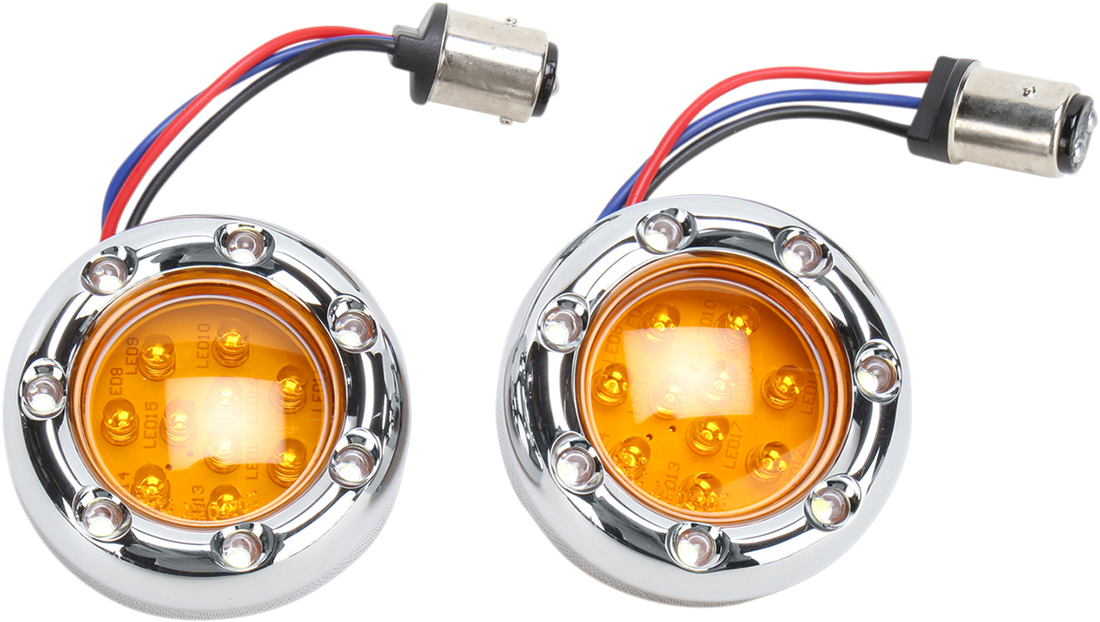 2040-0850 - ARLEN NESS LED Light Kit for Factory Turn Signal Housing - Amber/White - Chrome 12-757