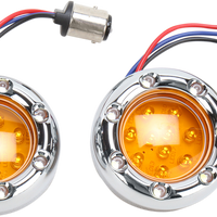 2040-0850 - ARLEN NESS LED Light Kit for Factory Turn Signal Housing - Amber/White - Chrome 12-757