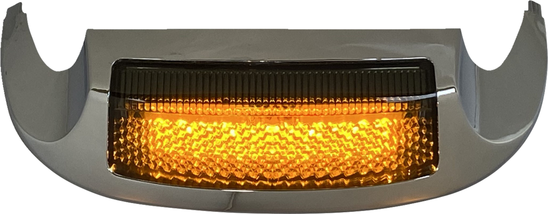 2040-1623 - CUSTOM DYNAMICS Led Front Fender Tip - Amber LED/Smoke Lens - Chrome GEN-FT-AS