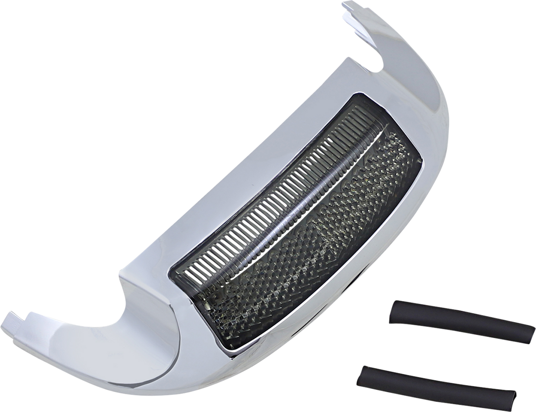 2040-1623 - CUSTOM DYNAMICS Led Front Fender Tip - Amber LED/Smoke Lens - Chrome GEN-FT-AS