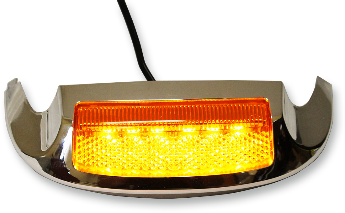 2040-1623 - CUSTOM DYNAMICS Led Front Fender Tip - Amber LED/Smoke Lens - Chrome GEN-FT-AS