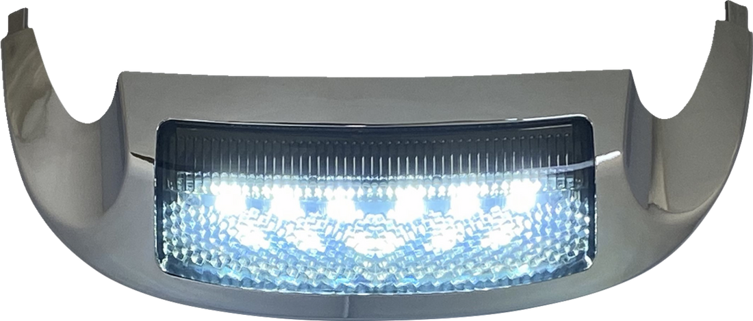 2040-1625 - CUSTOM DYNAMICS Led Front Fender Tip - White LED/Smoke Lens - Chrome GEN-FT-WS