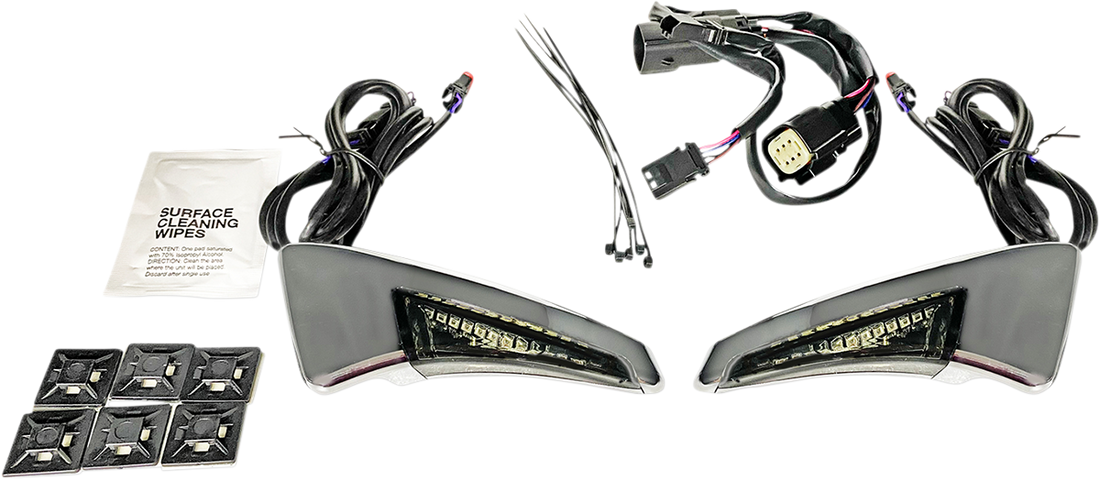 2040-2545 - CUSTOM DYNAMICS Sequential Tour Pak Seat Back Rest LED Lights - Chrome/Smoke - CVO CD-TPBR-14BCMSC