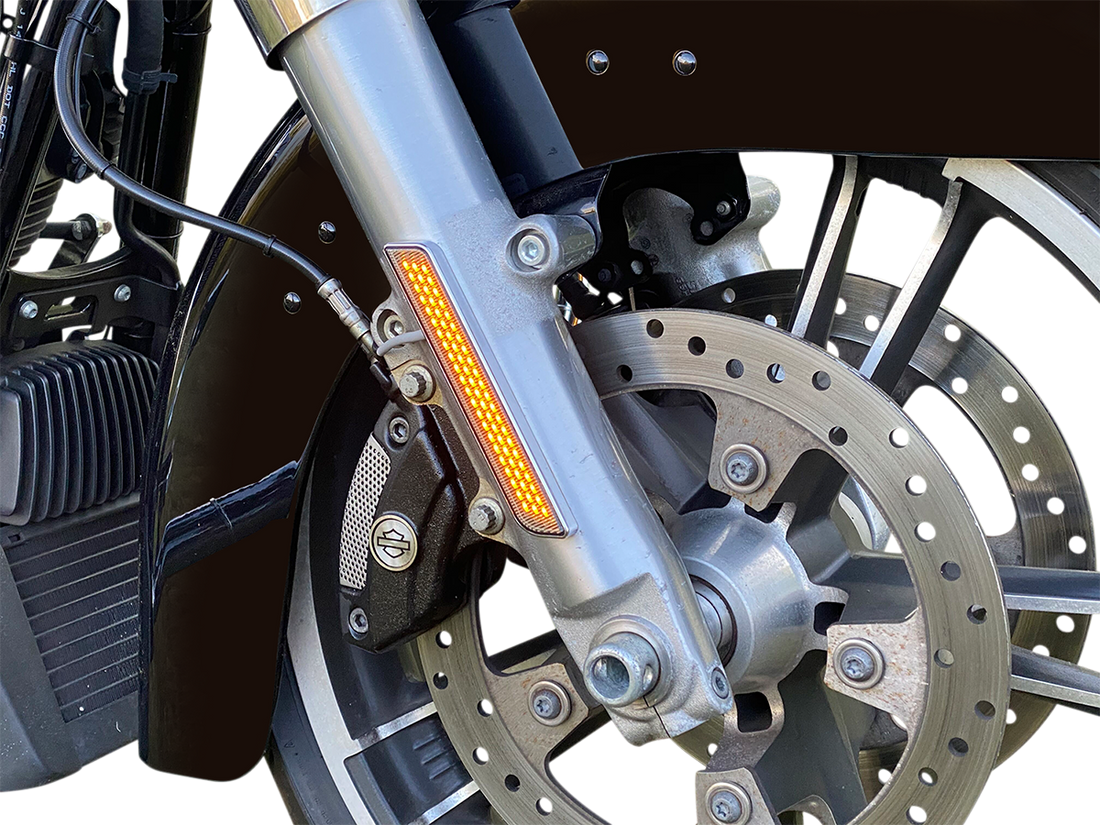2040-2647 - CUSTOM DYNAMICS LED Fork Light - Amber - Black CD-FORK-BCM-AB