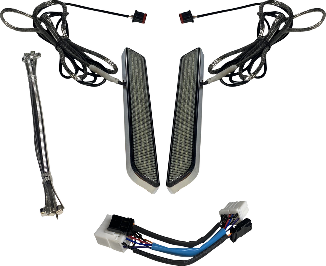 2040-2654 - CUSTOM DYNAMICS LED Fork Light - Smoke - Chrome CD-FORK-HD-SC