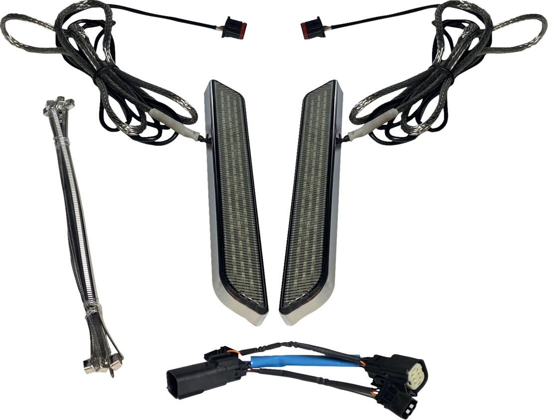 2040-2658 - CUSTOM DYNAMICS LED Fork Light - Smoke - Chrome CD-FORK-SS6-SC