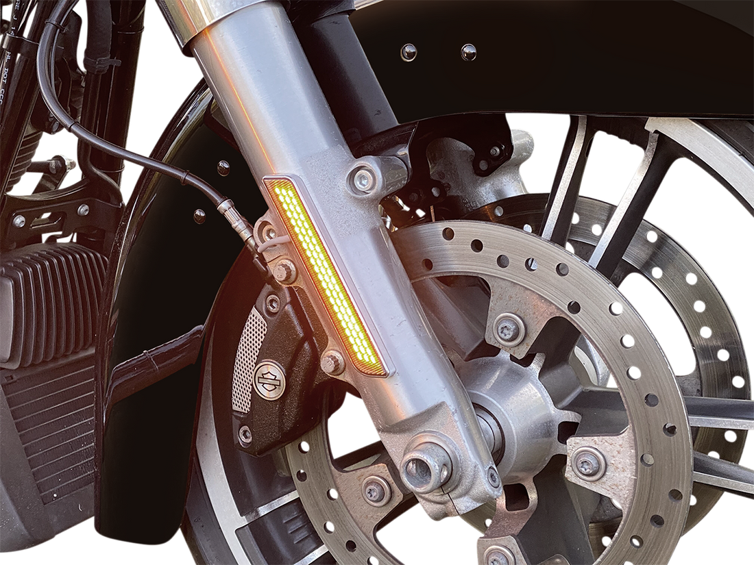 2040-2666 - CUSTOM DYNAMICS LED Fork Light - Smoke - Chrome CD-FORK-UNV-SC
