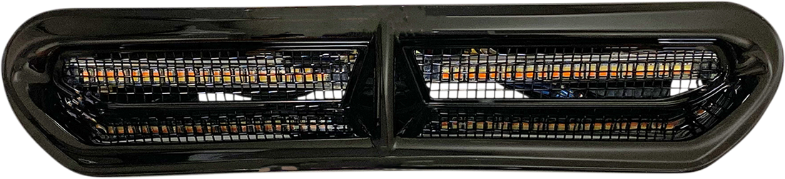 2040-2810 - CUSTOM DYNAMICS LED Vent Insert - Amber/White - Black w/ Black Mesh CD-VENT-AW2-BB