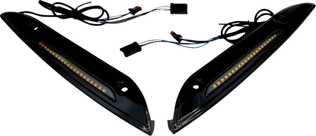 2040-2819 - CUSTOM DYNAMICS Windshield Trim - Sequential Turn Signal - Chrome CD-RG-SWT-AW2-C