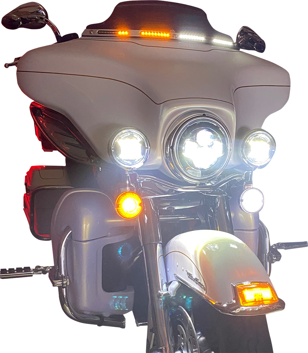 2040-2831 - CUSTOM DYNAMICS Windshield Trim - Sequential Turn Signals - Chrome CD-WT2-SEQ-05-C