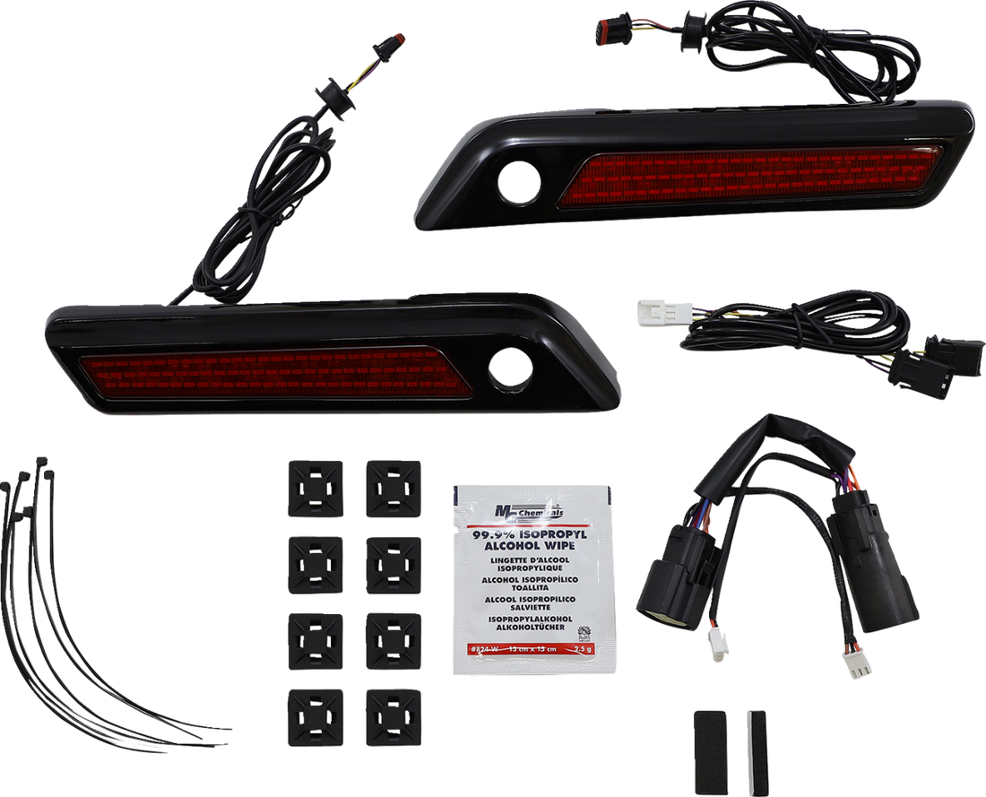2040-2863 - CUSTOM DYNAMICS Latch Light - Saddlebag - Red - Black CD-SBL-BCM-RB