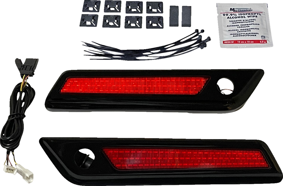 2040-2863 - CUSTOM DYNAMICS Latch Light - Saddlebag - Red - Black CD-SBL-BCM-RB