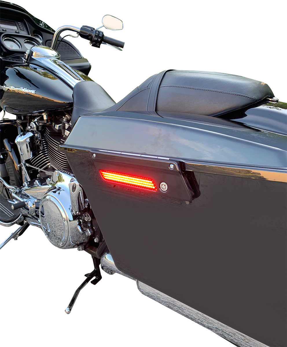 2040-2863 - CUSTOM DYNAMICS Latch Light - Saddlebag - Red - Black CD-SBL-BCM-RB
