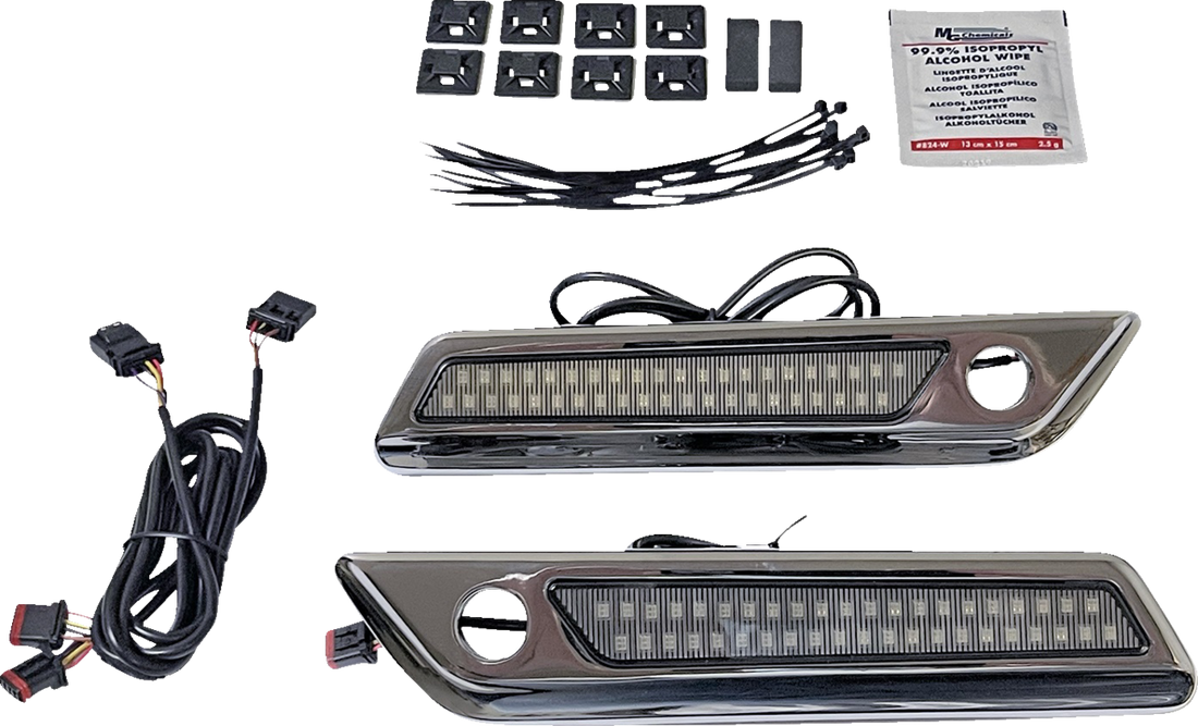 2040-2870 - CUSTOM DYNAMICS Latch Light - Saddlebag - Dual Color - Smoke - Chrome CD-SBL-DC-SC