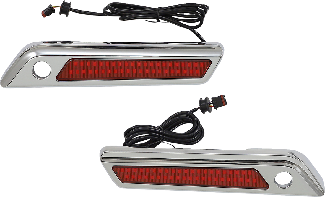 2040-2872 - CUSTOM DYNAMICS Latch Light - Saddlebag - Dual Color - Red - Chrome CD-SBL-DC4-RC
