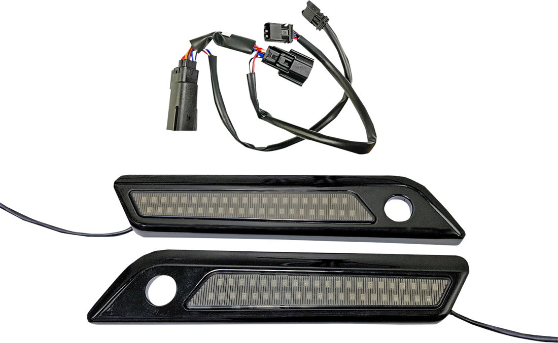 2040-2872 - CUSTOM DYNAMICS Latch Light - Saddlebag - Dual Color - Red - Chrome CD-SBL-DC4-RC