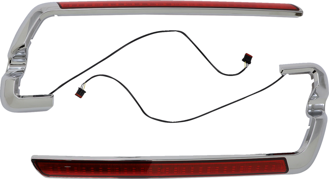 2040-2882 - CUSTOM DYNAMICS Marker Light - Saddlebag - Red - Chrome CD-SB-SIDE-RC