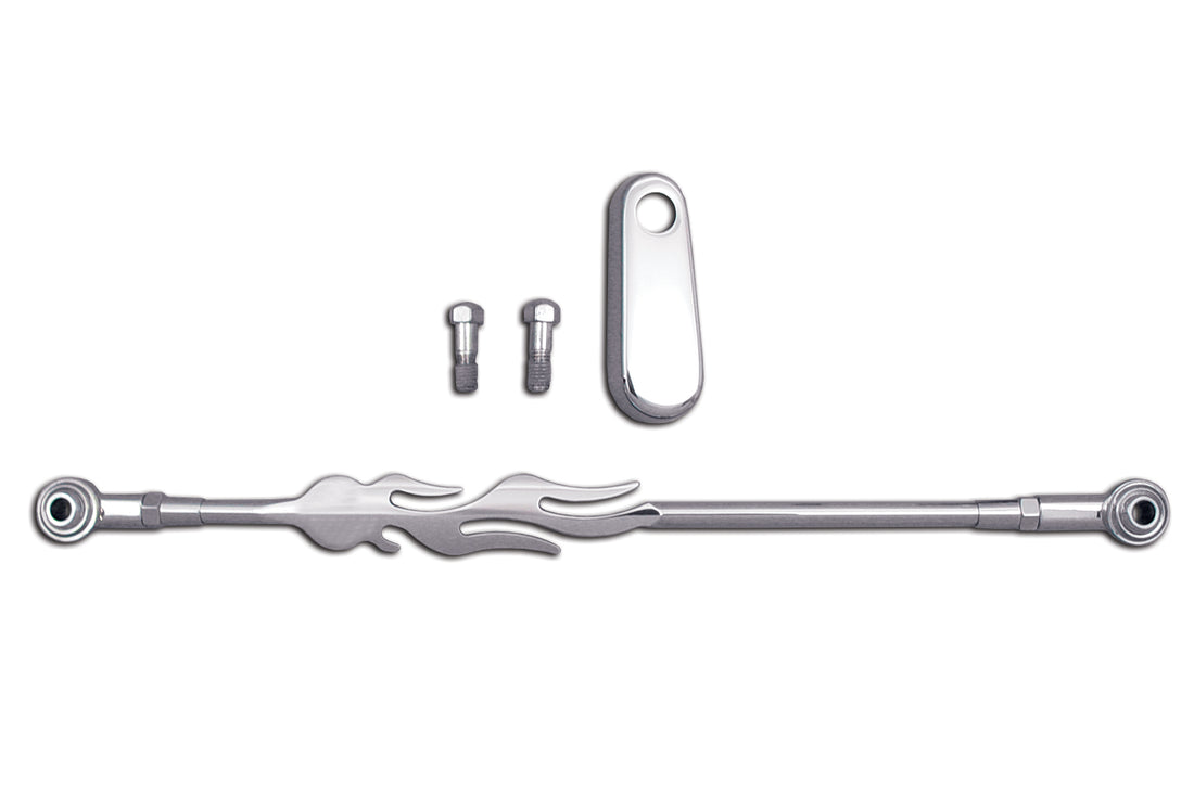 21-0686 - Chrome Flame Style Shifter Rod Kit by V-Twin