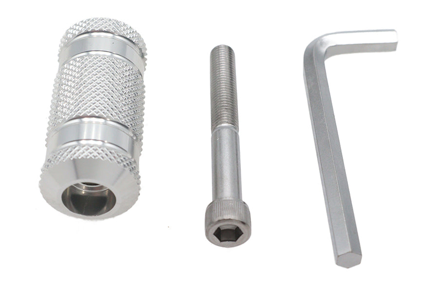 21-2100 - Silver Knurled Four Grooved Shifter Peg by V-Twin