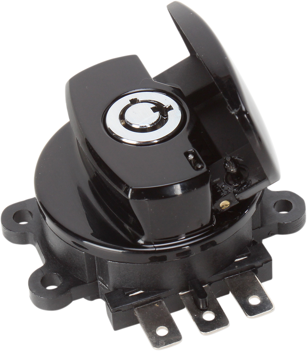 2106-0225 - DRAG SPECIALTIES Side Hinge Ignition Switch - Gloss Black 21-0209GB