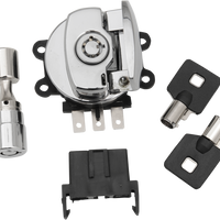 2106-0250 - DRAG SPECIALTIES Side Hinge Ignition Switch with Fork Lock - Black E21-0214GBK