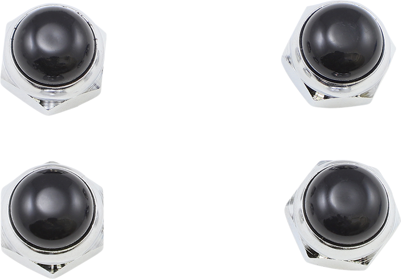 EASTERN MOTORCYCLE PARTS Rocker Shaft Nuts - Cad-Plated with Black Ends and Seals - Shovelhead | XL V-13-245
