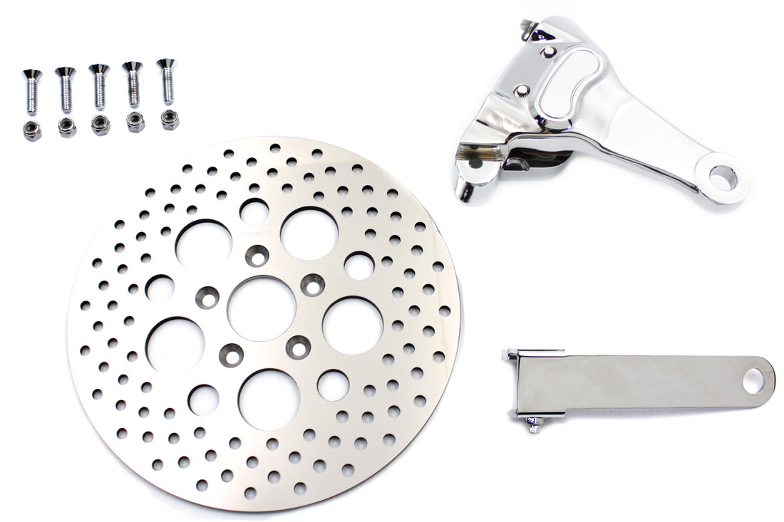 22-0369 - Chrome Rear 4 Piston Caliper and 11-1/2  Disc Kit by V-Twin
