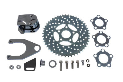 22-0373 - Chrome Rear 2 Piston Caliper and Disc Kit by V-Twin