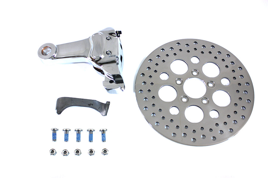 22-0381 - Chrome Rear 4 Piston Caliper and 11-1/2  Disc Kit by V-Twin