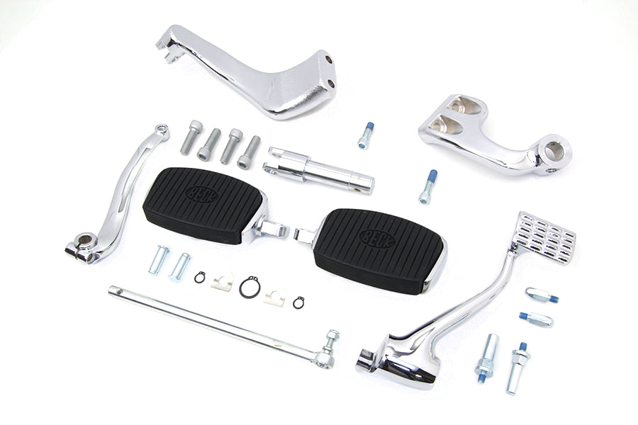 22-0961 - Chrome 3  Extension Mid Control Kit with Mini Footboards by V-Twin