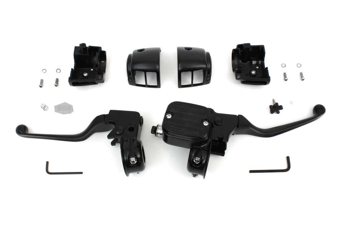 22-1166 - Contour Style Handlebar Control Kit Black by V-Twin